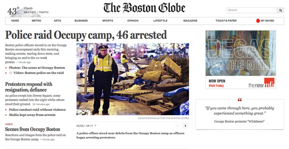 Boston Globe Large Screen